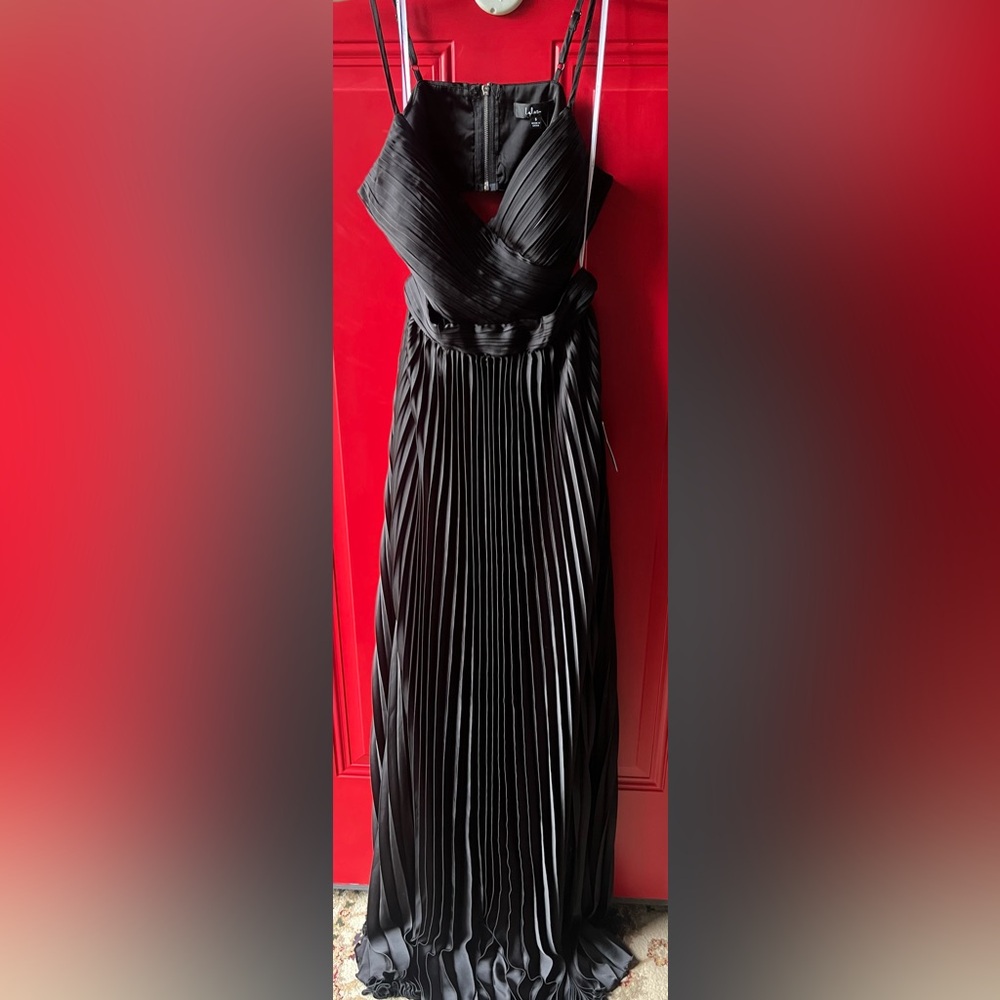 Lulu's Black Satin Maxi Skirt